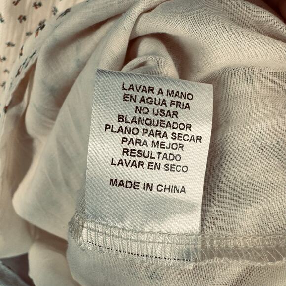 Storia Floral Cottagecore Dress Womens Large Cream Maxi Milkmaid Croquette - Picture 10 of 12